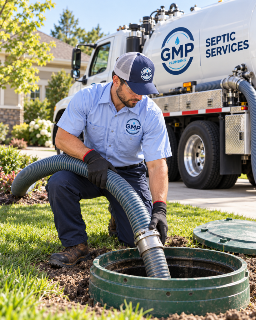 septic tank service by GMP Plumbing